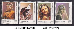 INDIA - 1980 BRIDES IN TRADITIONAL INDIAN COSTUMES - 4V - MNH