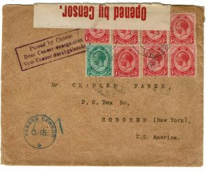 South West Africa 1916 Windhoek cancel on cover to the U.S, multiple censors