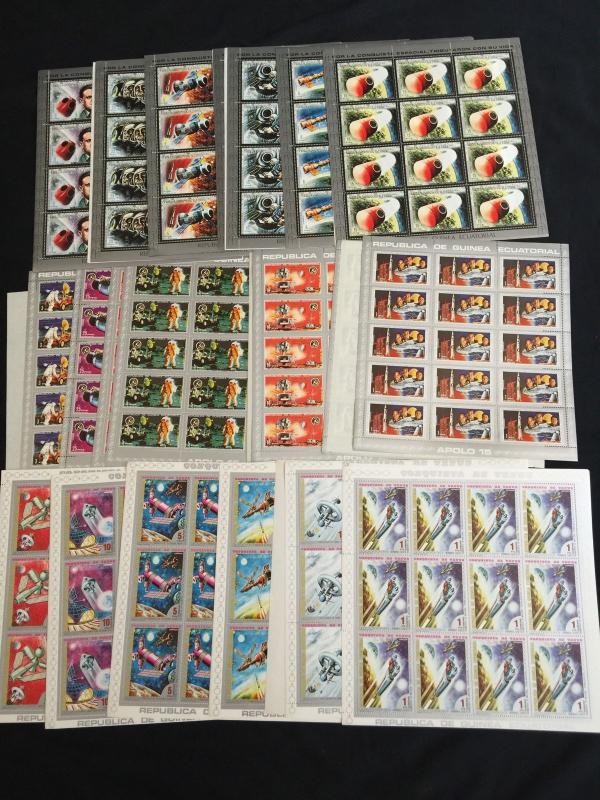 Guinea Ecuatorial Religion Trains Olympics Sport Space Art MNH Sheets x145(GUxyz