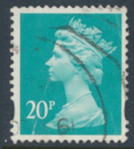 GB  Machin 20p SG Y1684 2 bands Used SC# MH210  see scans & details