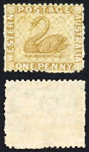 Western Australia SG52 1864-79 1d Bistre Wmk Crown CC M/M