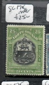 NORTH BORNEO 25C ARMS   SG 175    MOG   P0514H