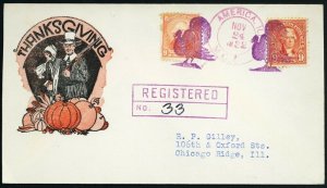 Turkey in Purple Fancy Cancel on Reg Cover Hard to Find! - Stuart Katz