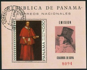 Panama 481H,CTO.Mi 1027 Bl.79. Painting by Goya,1967.Luis of Bourbon,Villabriga.