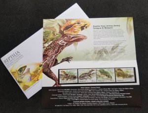 *FREE SHIP Malaysia Rare Reptiles 2005 Crocodile Chameleon Wildlife (p. pack MNH