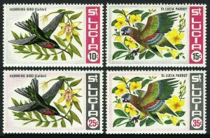St Lucia 241-244, MNH. Mi 233-236. Birds 1969. Purple-throated Carib, Parrots.