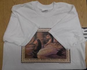 RW60 1994 Federal Duck Stamp Print on T-Shirt Size Large 100% Polyester 