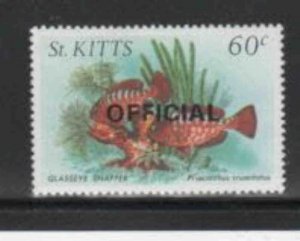 ST. KITTS #O35 1981 60c OFFICIAL MAIL MINT VF NH O.G