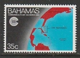 1983 Bahamas - Sc 530 - MH VF - 1 single - Map