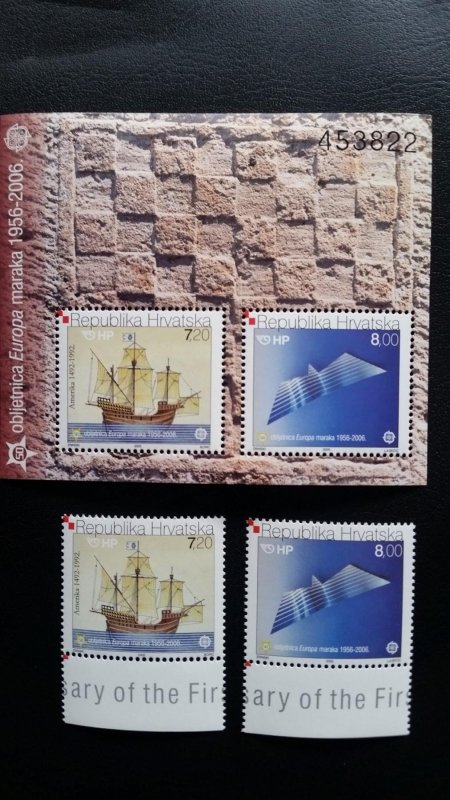 50th anniversary of EUROPA stamps - Croatia 1x Bl + 1x set complete ** MNH