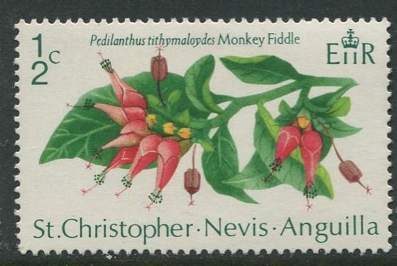 St. KITTS-NEVIS-Scott 238-QEII -Flowers-1971- MNH - Single 1/2c Stamp