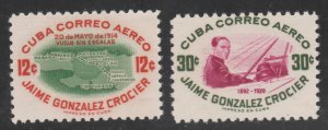 1955 Cuba Stamps Map and Crocier Aviation Pioneer Complete Set MNH