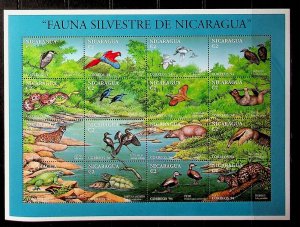 NICARAGUA Sc 2053 NH MINISHEET OF 1994 - ANIMALS-BIRDS-INSECTS - (CT5)