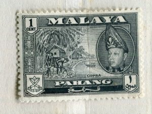 MALAYA; PAHANG 1950s early Sultan issue Mint hinged 1c. value