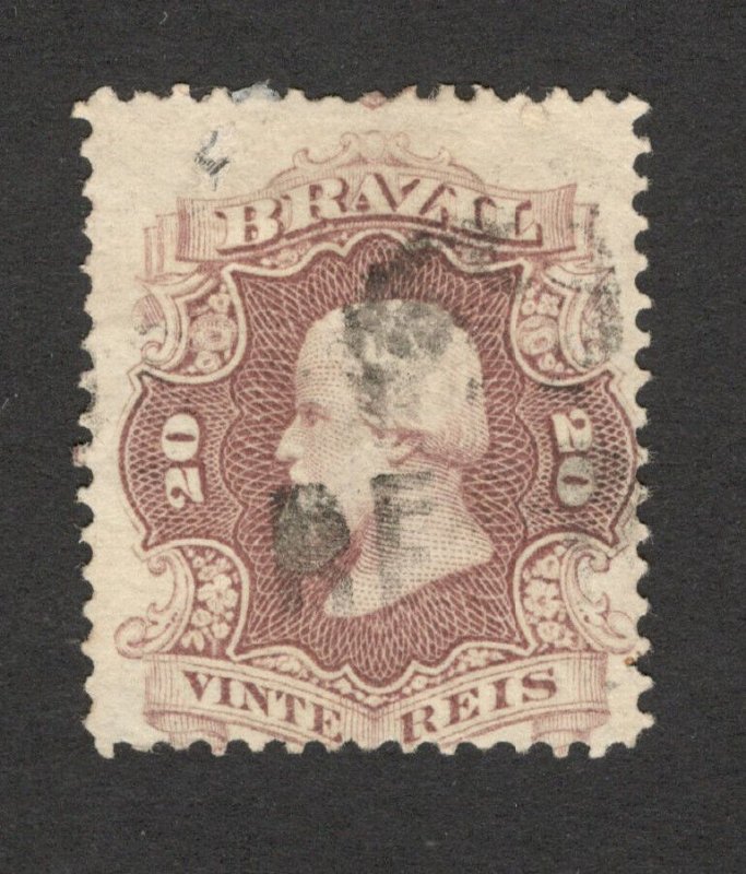 BRAZIL - USED STAMP, 20 R - Dom Pedro -1866.