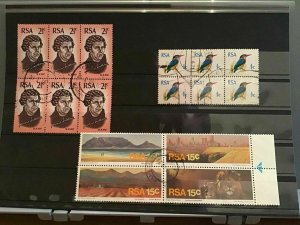 South Africa cancelled stamps blocks   R26151