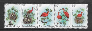 BIRDS - TRINIDAD & TOBAGO #328  SCARLET IBIS (row 2) MNH