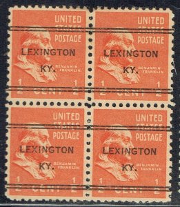 1938 .5c Prexie DLE Precancel from LEXINGTON KY (803-247) Blk/4!