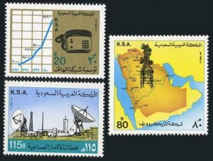 Saudi Arabia 808-810, MNH. Michel 688-690. Telephone, Microwave, Satellite,1981.