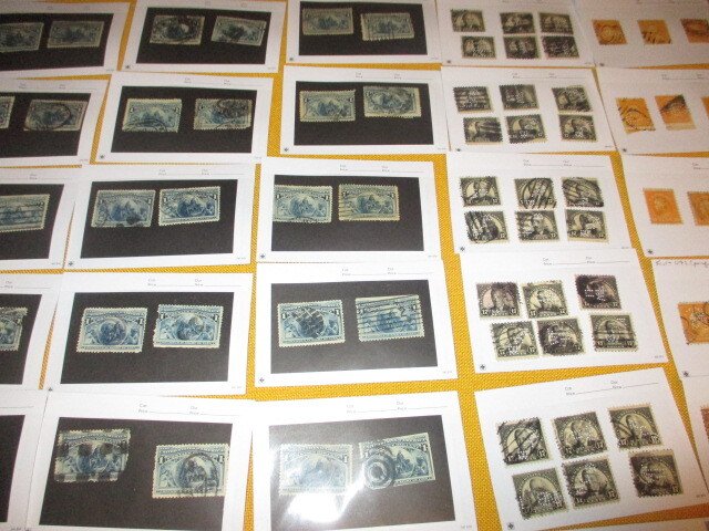 US COLLECTION ON APPROVAL CARDS, 1800'S ON, MINT/USED