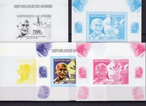 GUINEA 2006 GANDHI-ORCHIDS  1869-1948 Progressive Proofs (4+1) MNH