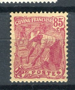 FRENCH COLONIES; GUYANE 1904 early Gold Panning issue Mint hinged 85c. value