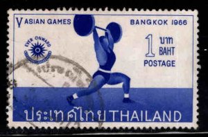 Thailand Scott 445 Used weightlifter stamp