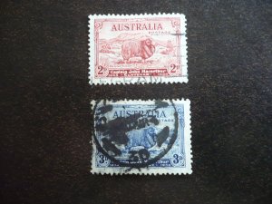 Stamps - Australia - Scott# 147-148 - Used Part Set of 2 Stamps