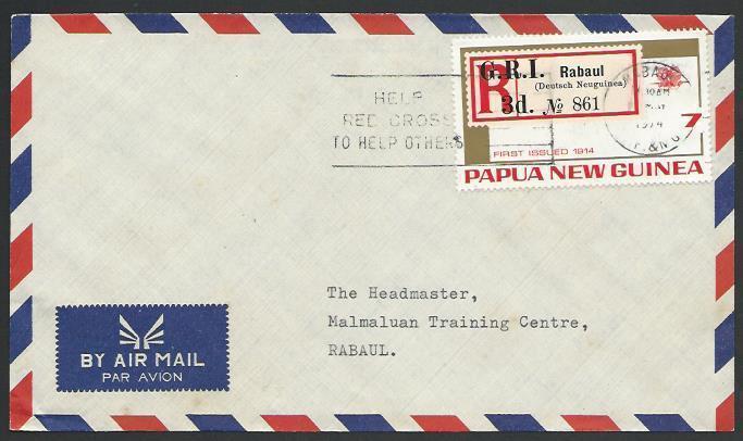 PAPUA NEW GUINEA 1974 local cover Rabaul RED CROSS slogan..................25693