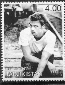 Tajikistan 2000 BRAD PITT American Actor 1 value Perforated Mint (NH)