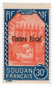 (I.B) France Colonial Revenue : Sudan General Duty 30c