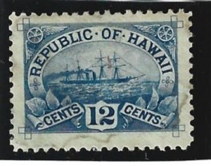 HAWAII Scott #78 Used 12c S.S. Arawa 2021 CV $20.00