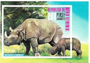 Equatorial Guinea.  Souvenir Sheet - Airmail. Rhinoceros