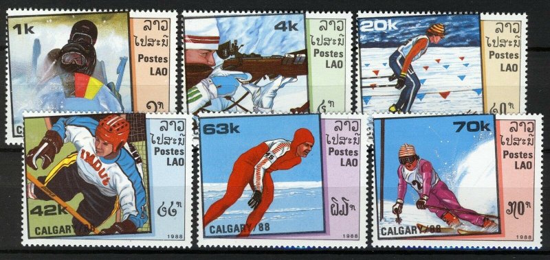 Laos 1988, Olympics Calgary 88 full set MNH