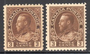 Canada VF NH #108-108b, c, ii (108b has a hinge)  C$450.00