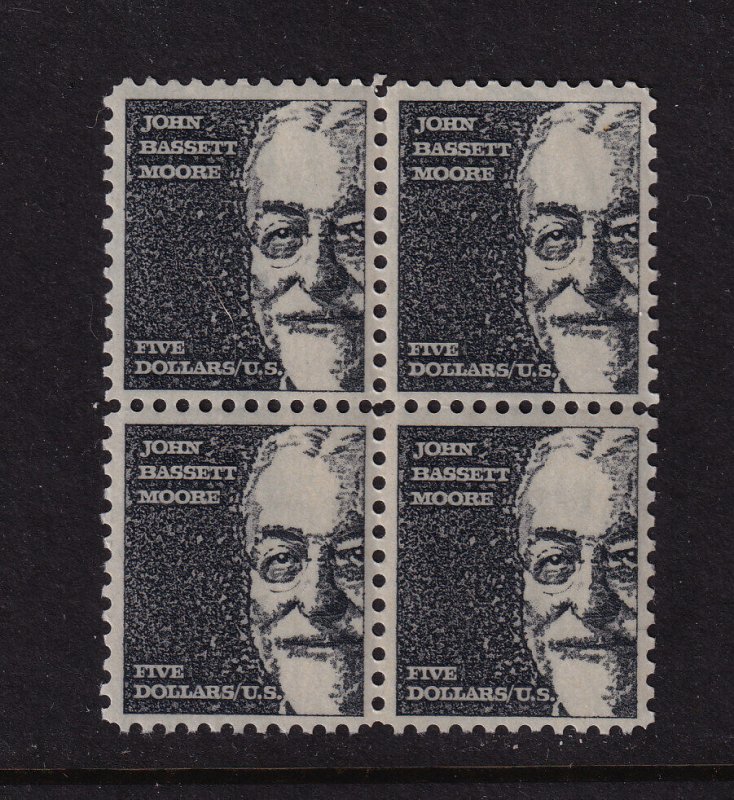 1966 John Bassett MOORE $5 Sc 1295 MNH untagged block of 4 (C