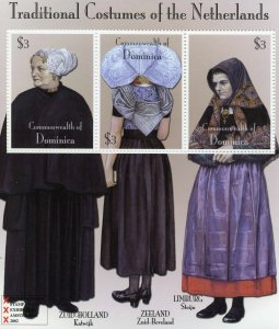 Dominica 2002 MNH Cultures Stamps Traditional Costumes Netherlands Katwijk 3v MS 
