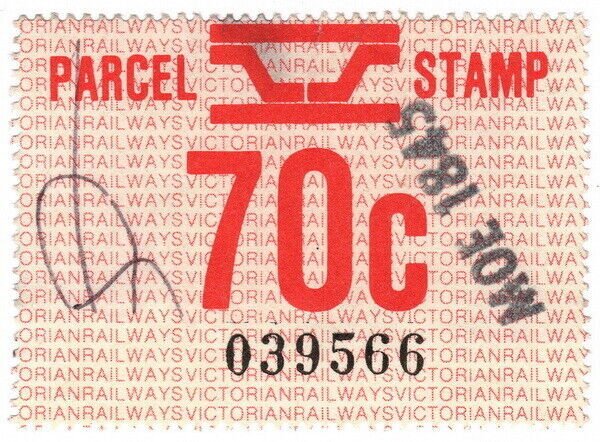 (I.B) Australia - Victoria Railways : Parcel Stamp 70c (Moe)