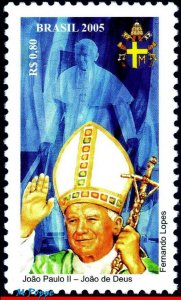 2956 BRAZIL 2005 POPE JOHN PAUL II, FAMOUS PEOPLE, RELIGION, RHM C-2609, MNH