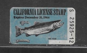 #Z3612 Used 1964 California Fishing Stamp