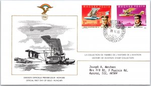 HISTORY OF AVIATION TOPICAL FIRST DAY COVER SERIES 1978 - HUNGARY 1ft AND 5ft