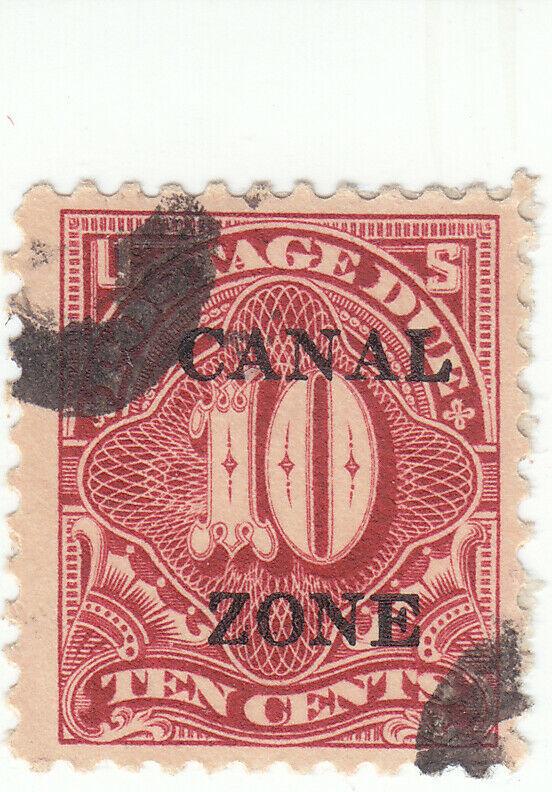 Canal Zone, Scott #J20 - 10c Carmine Rose - Used 