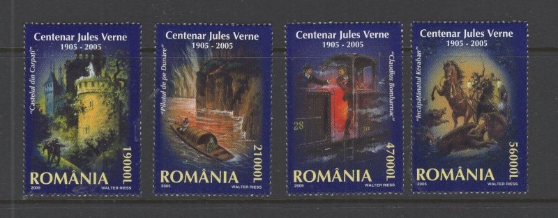 Romania #4715-18  (2005 Jules Verne set) VFMNH CV $10.50