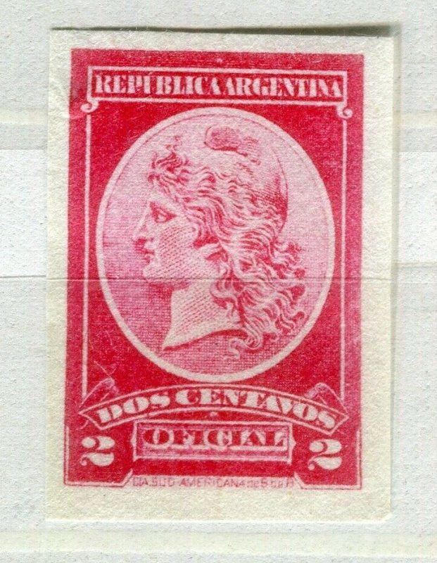 ARGENTINA; 1901 early classic Official PROOF COLOUR TRIAL Mint Imperf value