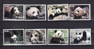 LI02 Timor 2002 Cinderella Panda Used Stamps