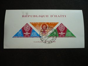 Stamps - Haiti - Scott#C190a - CTO Souvenir Sheet Imperf
