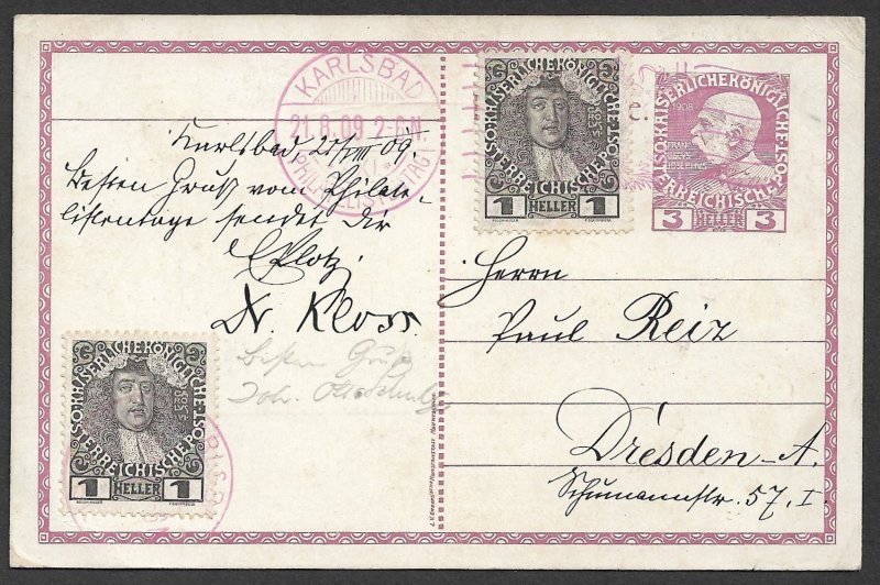 AUSTRIA 1909 3h Print To Order GERMAN AUSTRIAN STAMP EXHIBIT Pic Post Card VFU 1