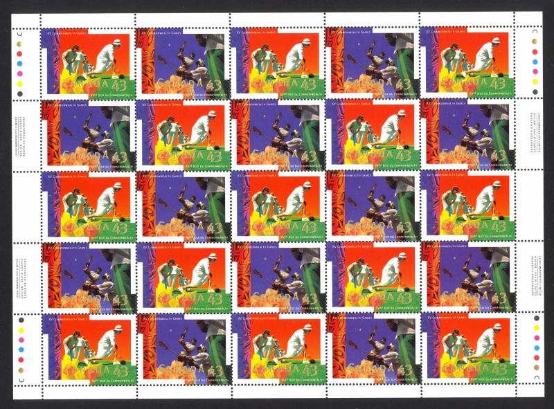 Canada Sc# 1518a MNH Pane/25 (inscribed) 1994 43¢-88¢ XV Commonwealth Games