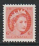 1954 Canada - Sc 342 - MNH VF - 1 single - Queen Elizabeth II - Wilding