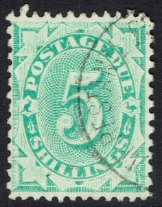 AUSTRALIA 1902 POSTAGE DUE 5/- WMK CROWN/NSW PERF 11.5,12 COMPOUND 11 USED/CTO 